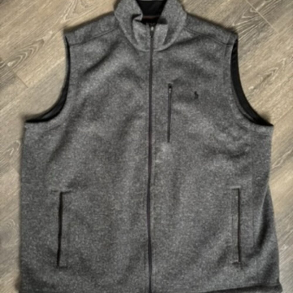 Polo Ralph Lauren Men's Charcoal Heather Sweater Knit Fleece Zip Vest 3X